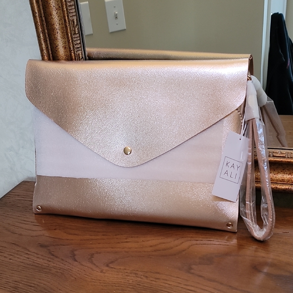 KAYALI Huda Beauty Laptop Pouch Rose Gold Snaps New